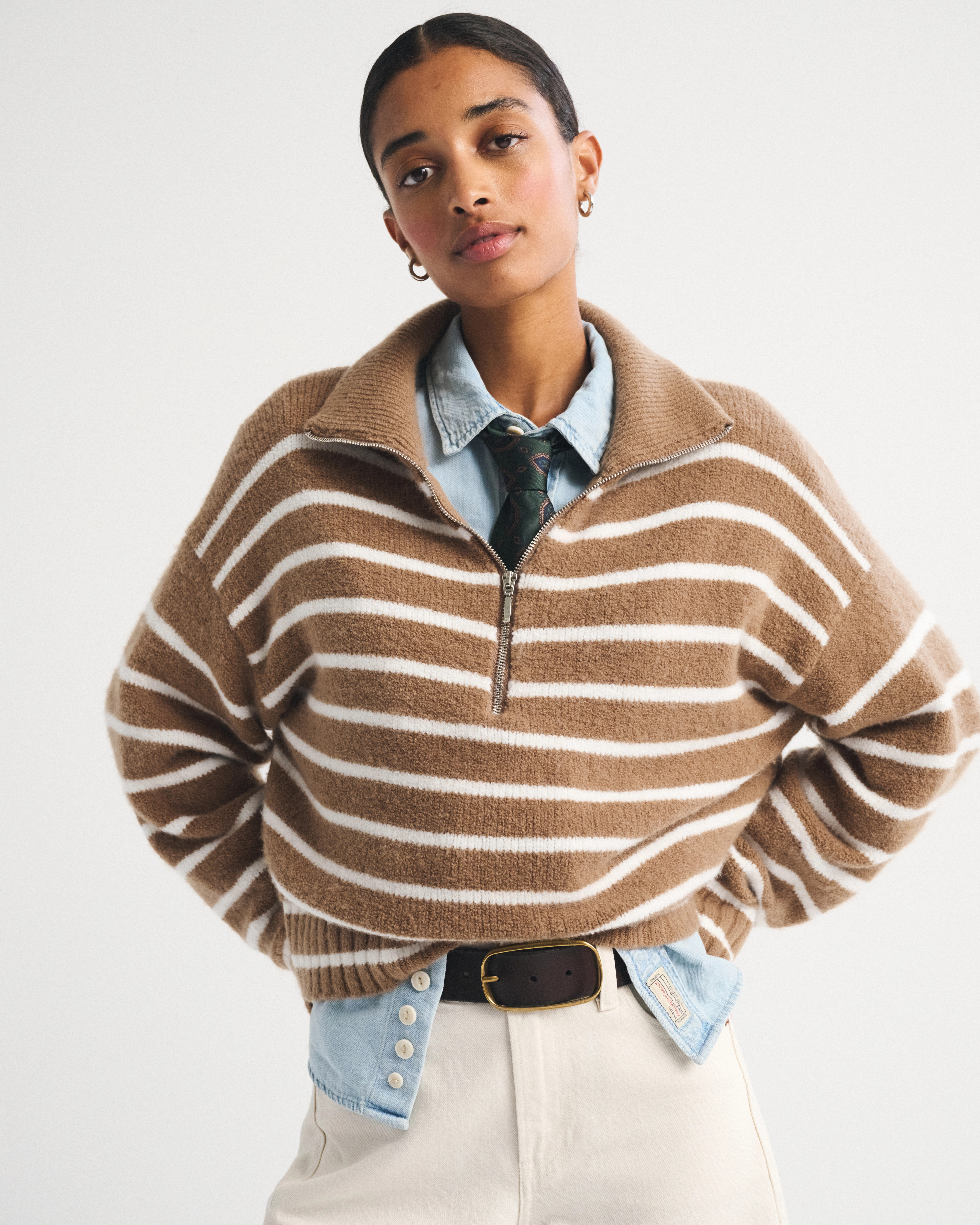 Merino Wool-Blend Half-Zip Sweater | Abercrombie & Fitch (US)