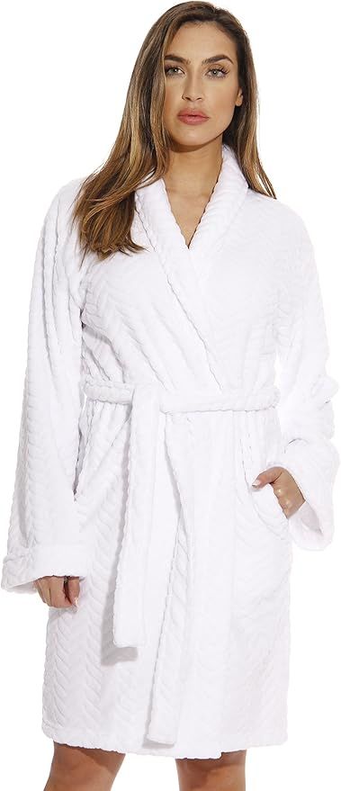 Just Love Velour Chevron Texture Bath Robes for Women | Amazon (US)