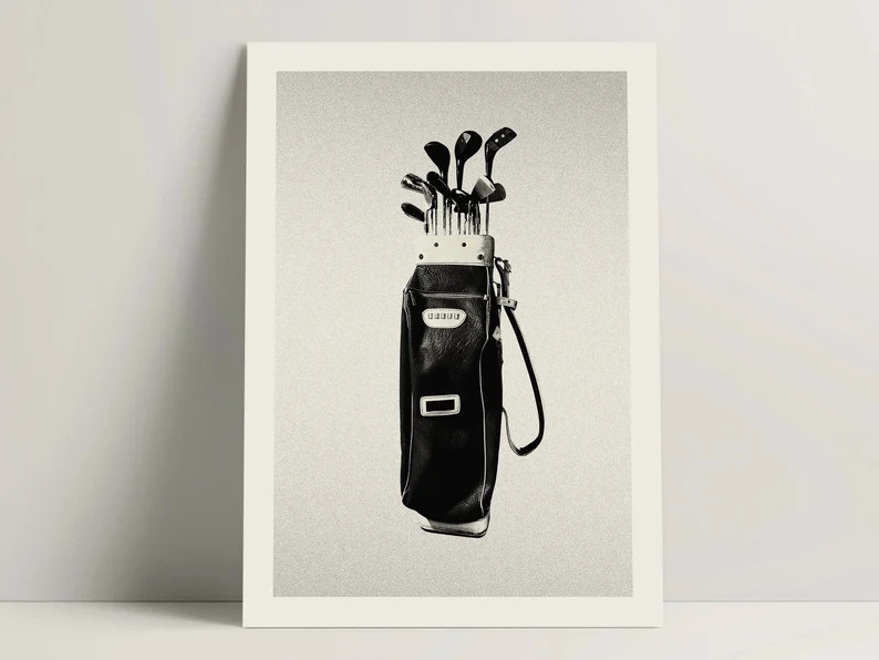 Golf Poster, Vintage Golf Bag Wall Art for Office & Bedroom Decor, Stylish Golfer Poster Print, G... | Etsy (US)