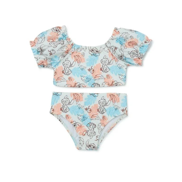 Character Toddler Girl Puff-Sleeve Two-Piece Swimsuit, Sizes 12M-5T | Walmart (US)