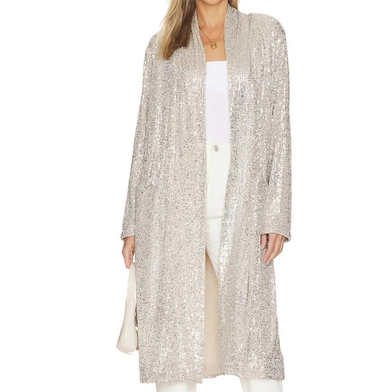 Steve Madden Show Stopper Sequin Duster - Grey | Verishop