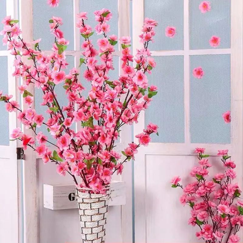 5pcs 63cm/ 24.8inch Tall Spring Peach Blossom Cherry Plum Bouquet Branch Silk Flower - Artificial... | Temu Affiliate Program