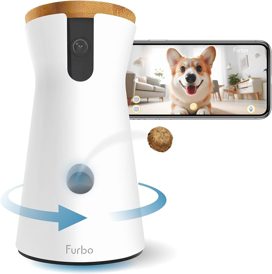 Furbo 360° Dog Camera: Pet Security Cam w/Barking Alerts, Rotating View, Treat Toss w/Phone App,... | Amazon (US)