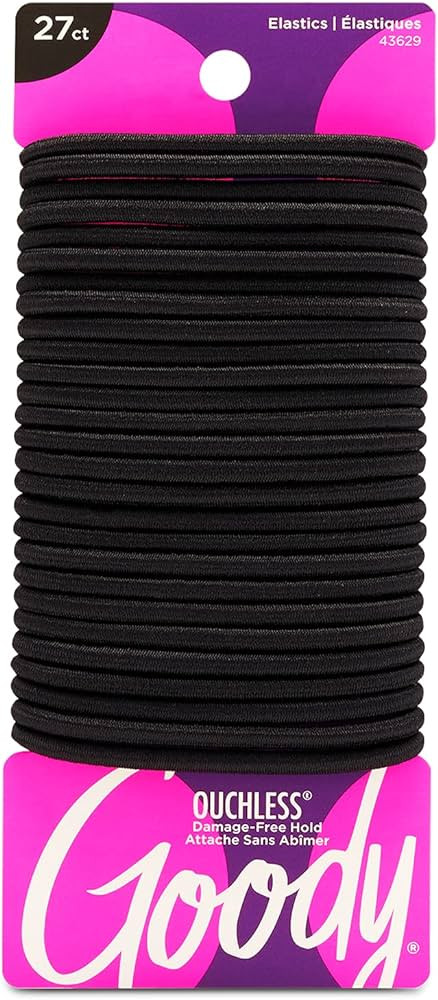 Goody Ouchless Women's Braided Elastic Thick, Black, 27 Count, 4MM for Medium Hair | Amazon (CA)