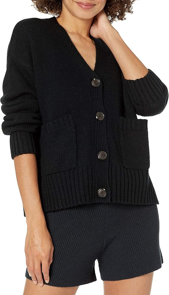 The Drop Women's Brigitte Chunky Button-Front Pocket Ribbed Cardigan | Amazon (US)