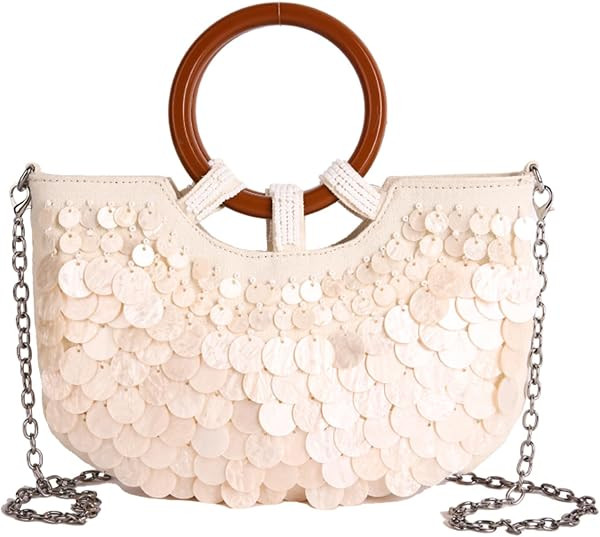 Shell Purse For Women, Clutch Handbag, Shell Beaded Clutch Purse, Beach Purses Evening Handbag fo... | Amazon (CA)