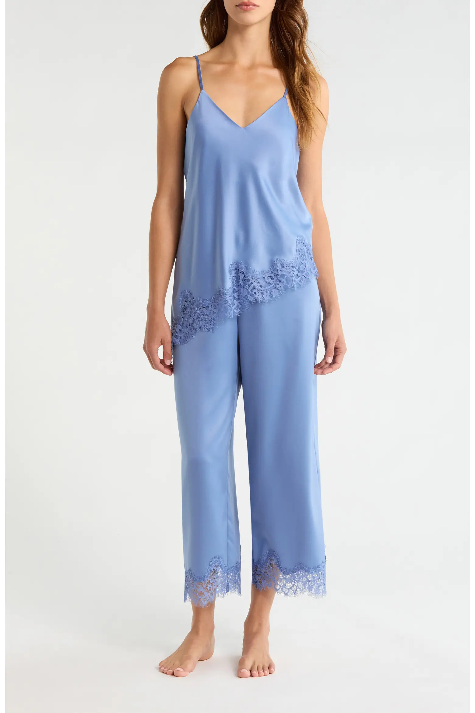 Lace Trim Satin Pajamas (Women) | Nordstrom | Nordstrom