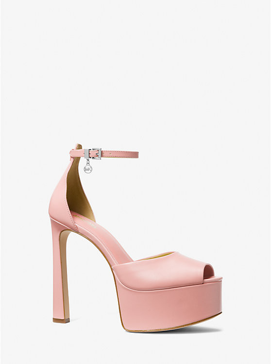 Martina Leather Peep-Toe Platform Pump | Michael Kors US
