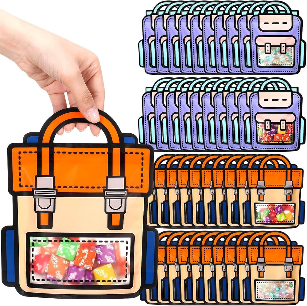 40 Pcs Back to School Goodie Bags Bulk Plastic Reusable Birthday Gifts Bag Back to School Treat B... | Amazon (US)