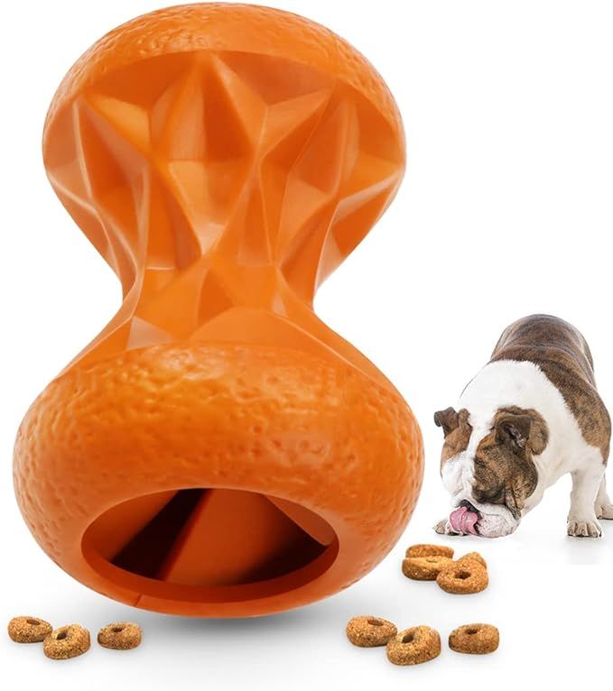 rubber Dog Toys Treat Dispensing - Super tough dog toys for aggressive chewers large breed Durabl... | Amazon (US)