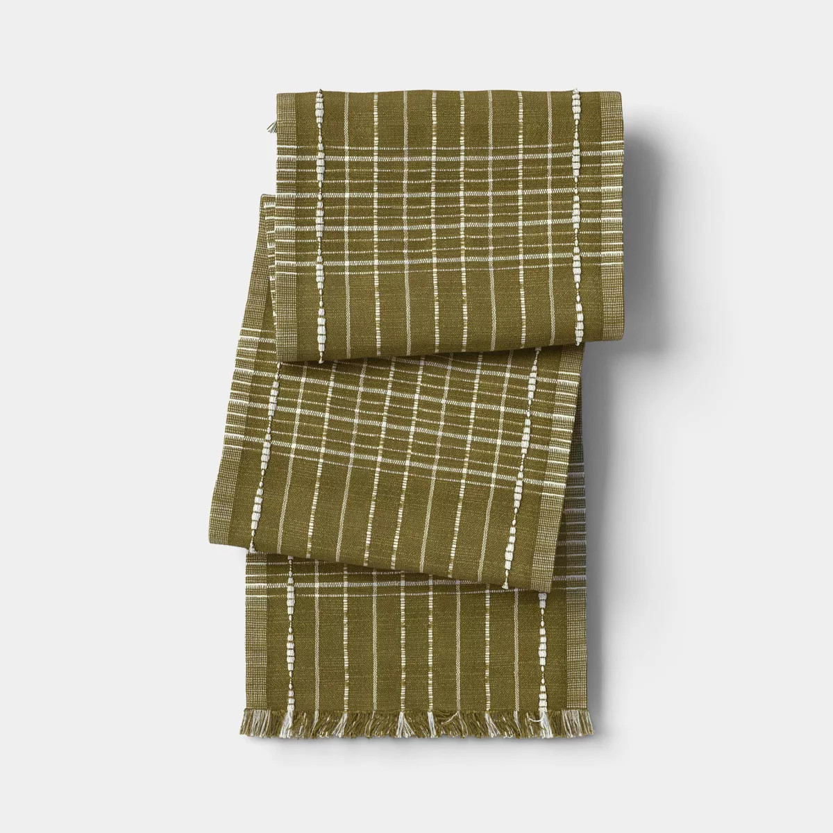 108"x14" Woven Table Runner Olive - Threshold™ | Target