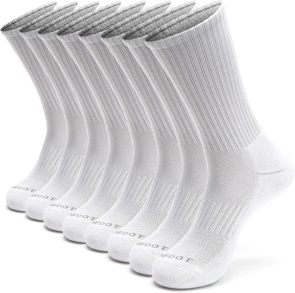 MONFOOT Women's and Men's 4-8 Pairs Athletic Cushion Crew Socks, multipack | Amazon (US)