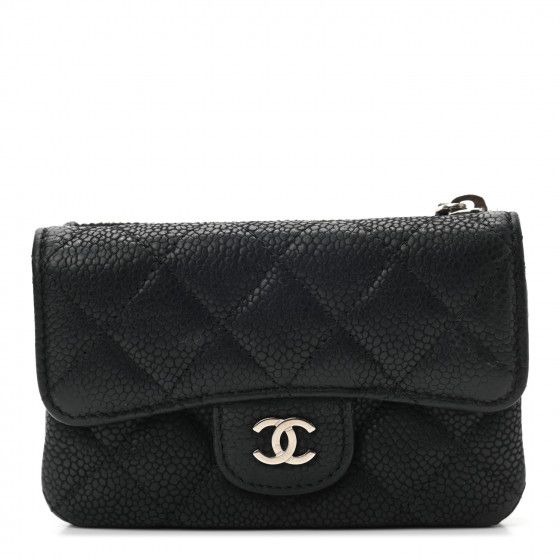 CHANEL Iridescent Caviar Quilted Coin Purse Black | FASHIONPHILE (US)