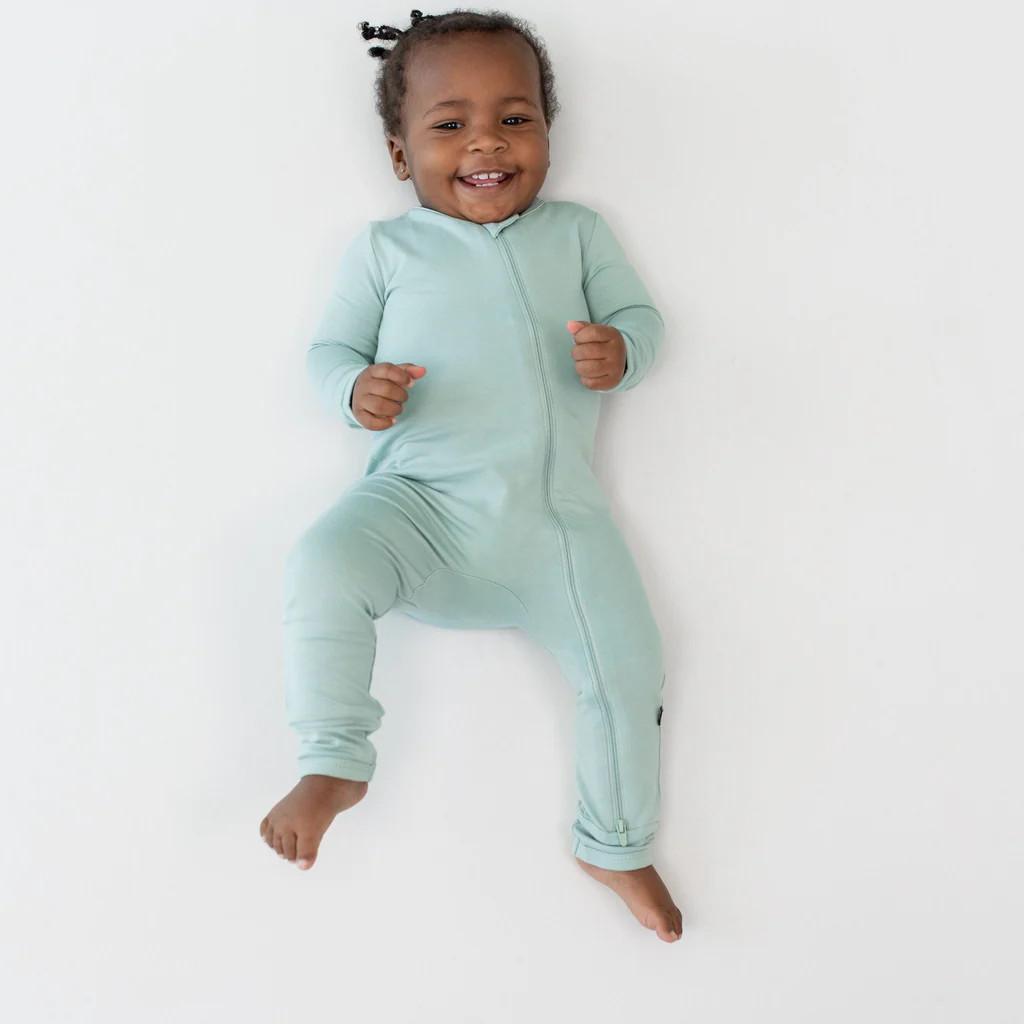 Zippered Romper in Sage | Kyte BABY