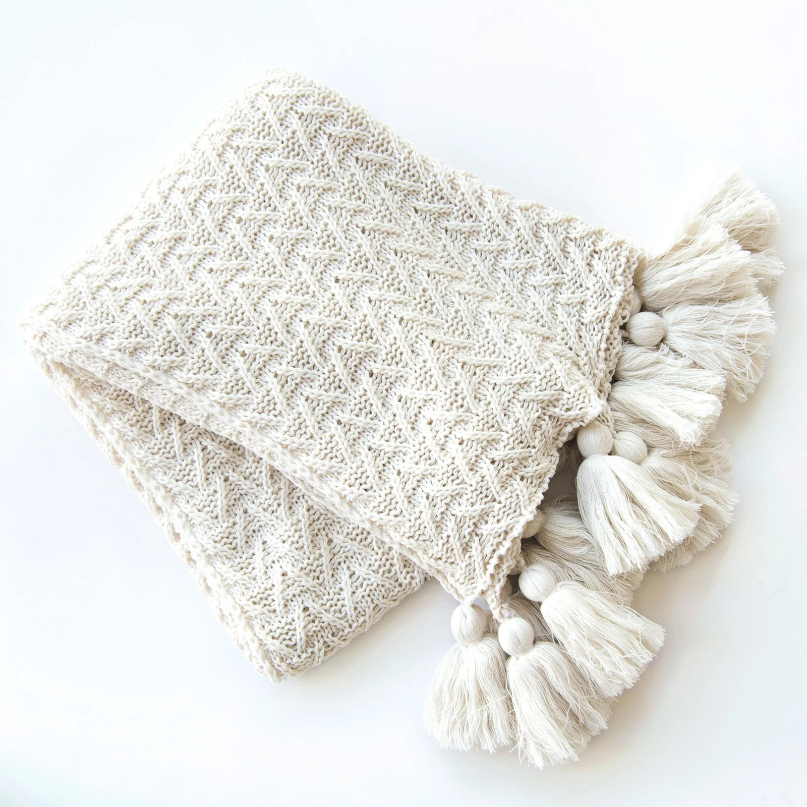 Best Home Fashion Knitted Tassel Throw - Walmart.com | Walmart (US)
