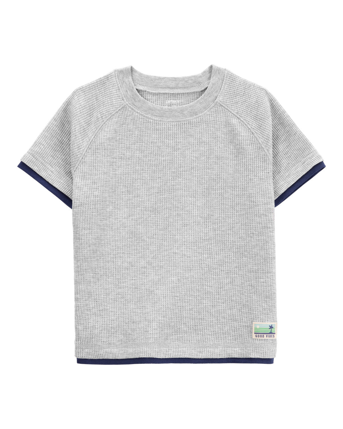 Toddler Short-Sleeve Waffle Knit Tee - Gray | Carter's Inc