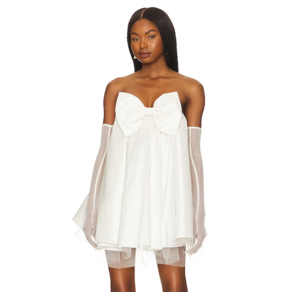 obsessed with this new bridal mini dress!!!! perfect for bachelorette parties, engagement photos, or bridal shower!!!  

#LTKFind #LTKwedding