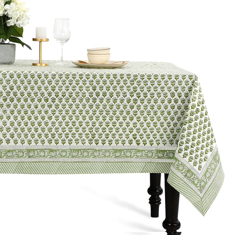 CPC Tablecloth 100% Cotton 60x60 Inch Indian Block Print Square Table Cover, Table Cloth for Wedd... | Amazon (US)