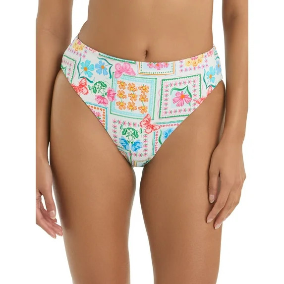 Jessica Simpson Women's Floral High Waisted Reversible Bikini Bottom, Sizes XS-2XL | Walmart (US)