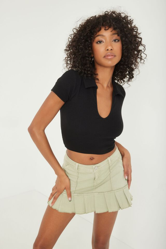 Kate Cropped Polo Tee | Garage Clothing