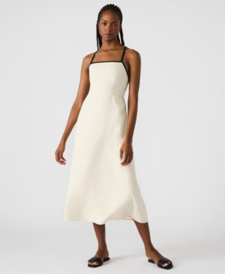 Steve Madden Women's Riyan Tipped Apron-Neck Midi Dress - Macy's | Macy's
