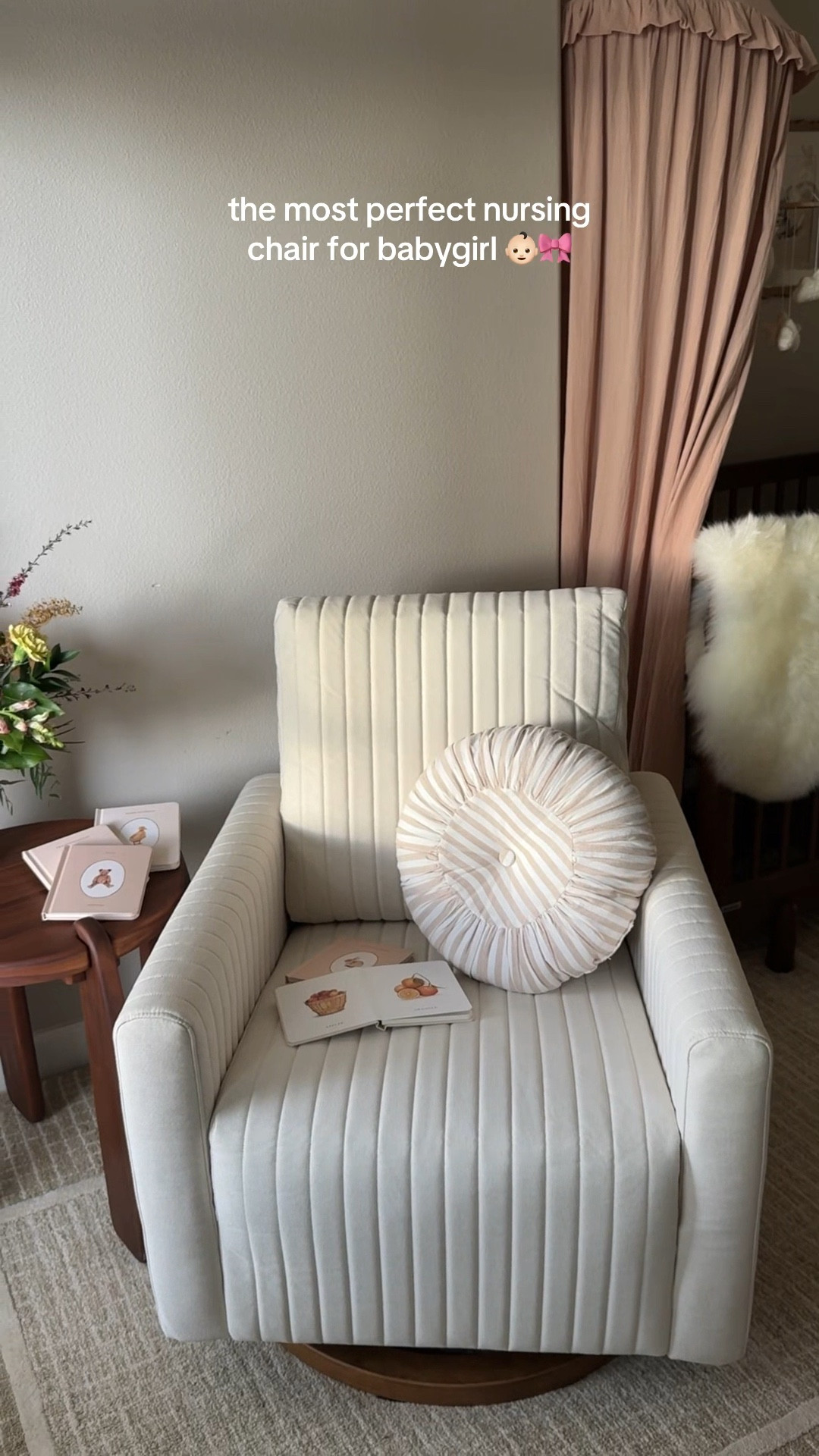 The final addition to her nursery! A nursing chair that swivels, rocks and spins. 

#LTKBaby #LTKKids #LTKHome