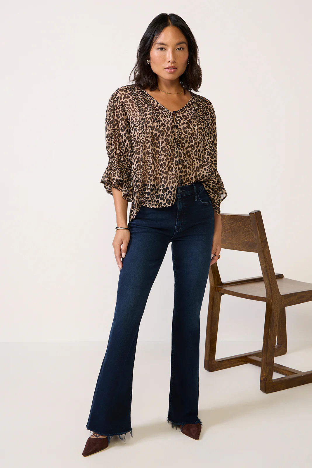 MOTHER Women's The Petite Lil` Weekender Fray Jeans, Size 29, Blue | Evereve