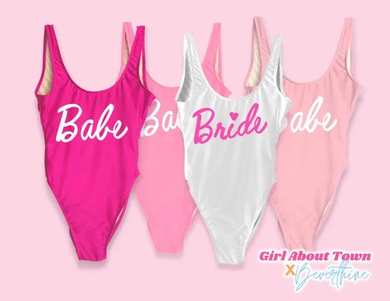 Bachelorette Swimsuits Malibu Bride Bathing Suits. Hot Pink | Etsy | Etsy (US)