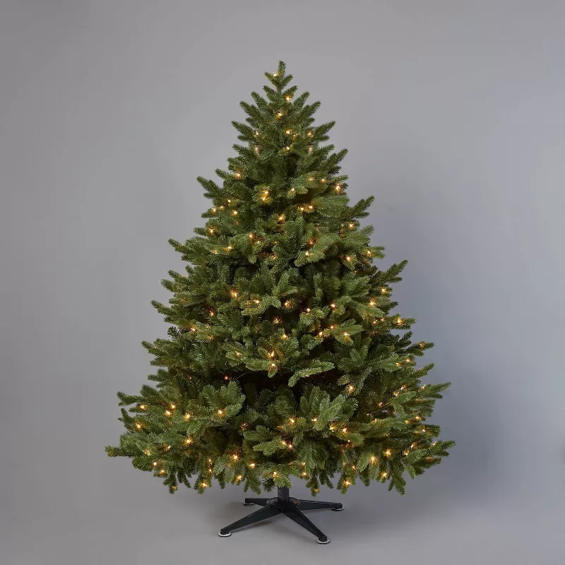 5.5' Pre-Lit Full Teardrop Balsam Fir Artificial Christmas Tree Clear Lights - WondershopT... | Target