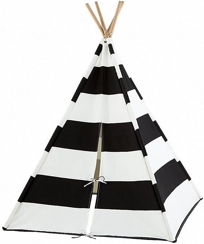 Portable Indoor&Outdoor Teepee Tent with Window, Play Tent Sleeping Dome Playhouse (Black) | Amazon (US)