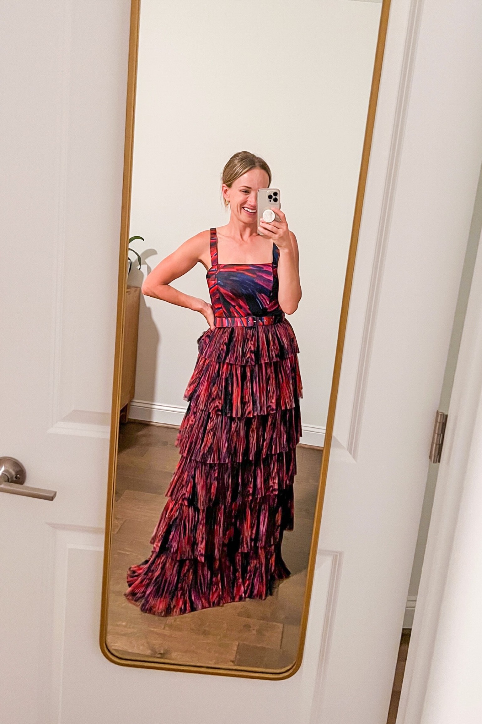 I can’t get over how fun this maxi dresses. The tiered tulle skirt gown has so much movement, the square neckline on a satin bodice is incredibly flattering and I love the self tie belt at the waist. There’s a zipper on the back, and it would make a perfect black tie dress for a wedding!

#LTKSeasonal #LTKwedding #LTKstyletip