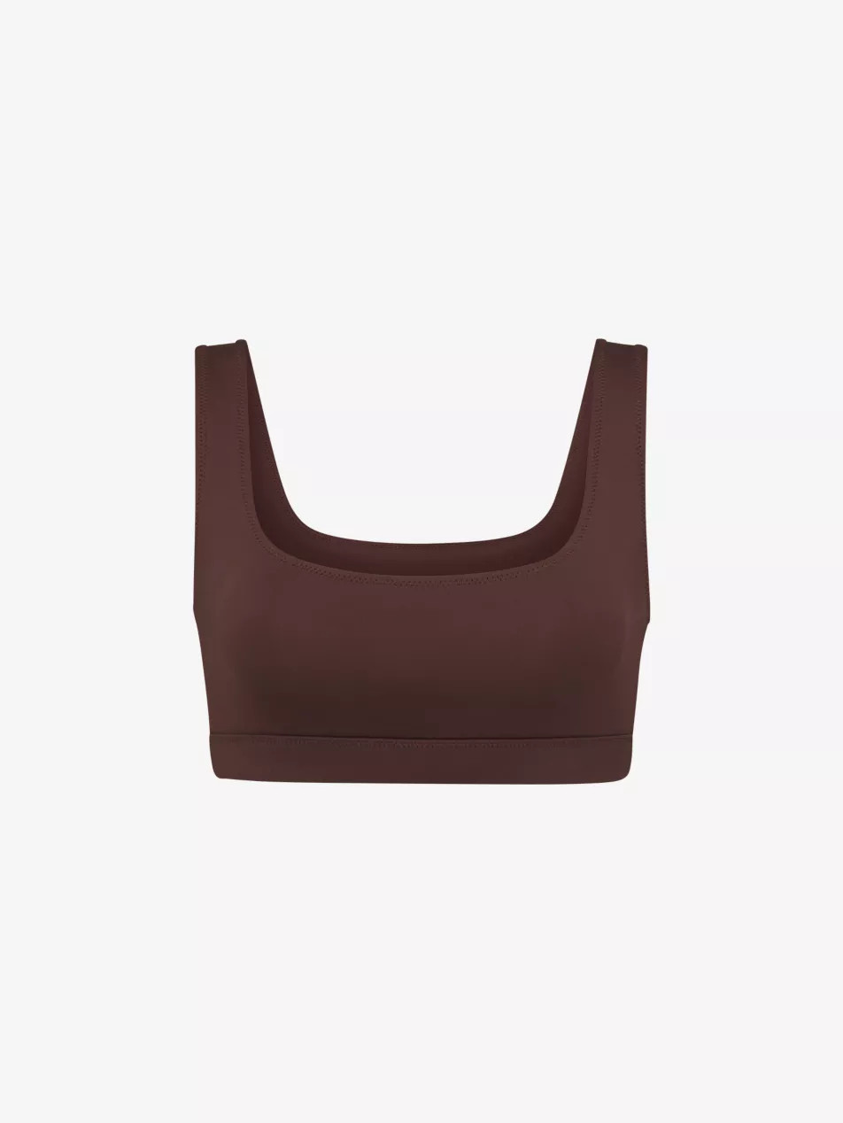 Scoop-neck recycled stretch-nylon bikini top | Selfridges