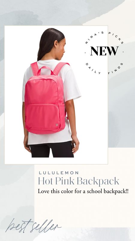 School backpack - hot pink backpack from Lululemon - teen girl - everywhere backpack 

#LTKItBag #LTKActive #LTKGiftGuide