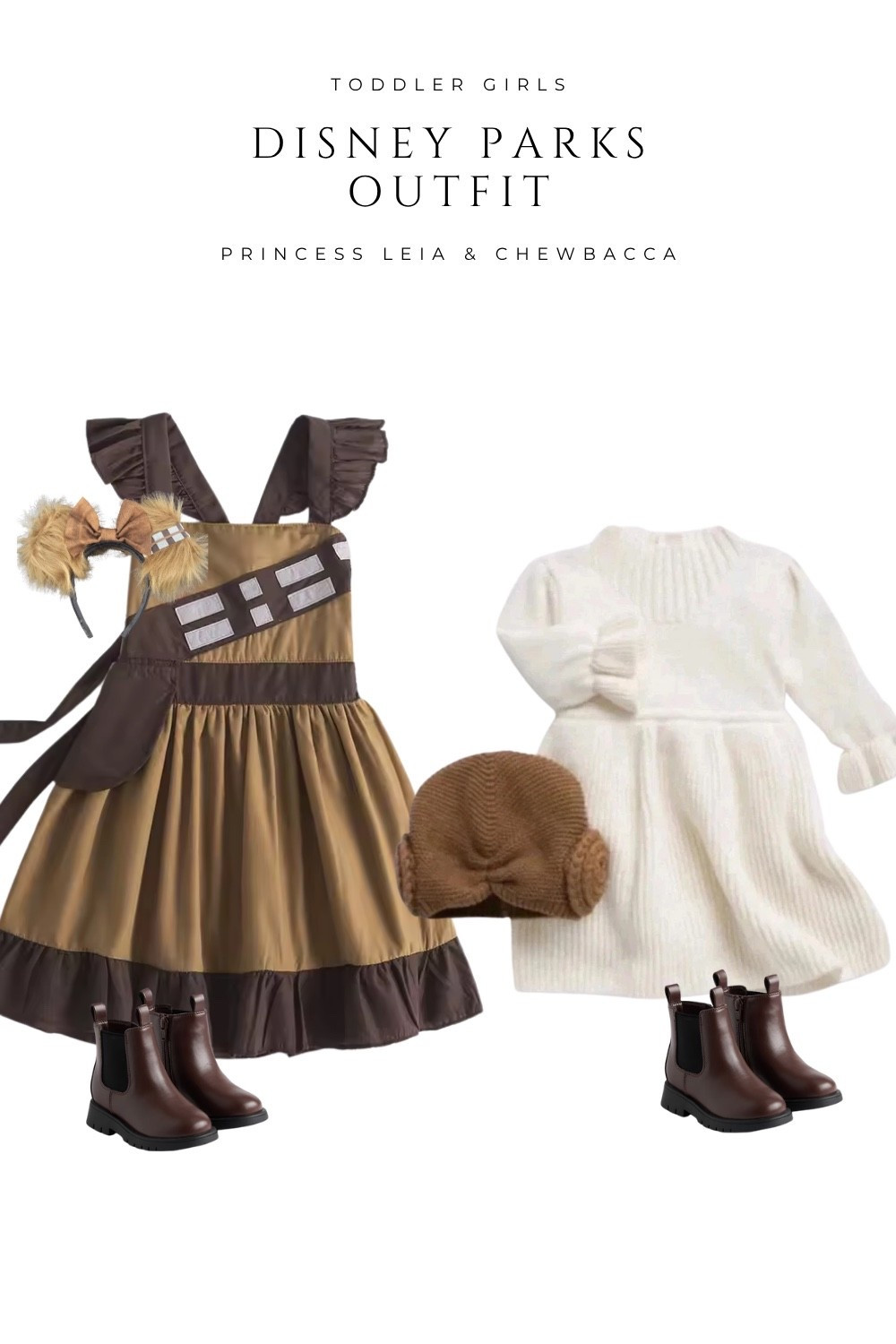 Toddler girls Disney Parks outfit inspired by Princess Leia and Chewbacca! Perfect for a Star Wars day at Disneyland or Disney World — featuring cozy fall textures, neutral tones, and adorable matching boots. These character-inspired looks are comfortable enough for a full park day and make the cutest sibling or best friend duo outfits.

#DisneyOutfits #ToddlerStyle #DisneyParksOutfit #StarWarsStyle #DisneyToddlerFashion #PrincessLeiaOutfit #ChewbaccaOutfit #DisneylandOOTD #DisneyWorldStyle

#LTKKids #LTKFamily #LTKTravel