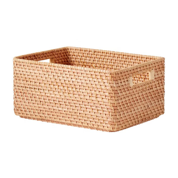 The Container Store Ori Rattan Bin with Handles | The Container Store