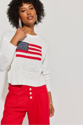 American Flag Pullover Sweater | Francesca's