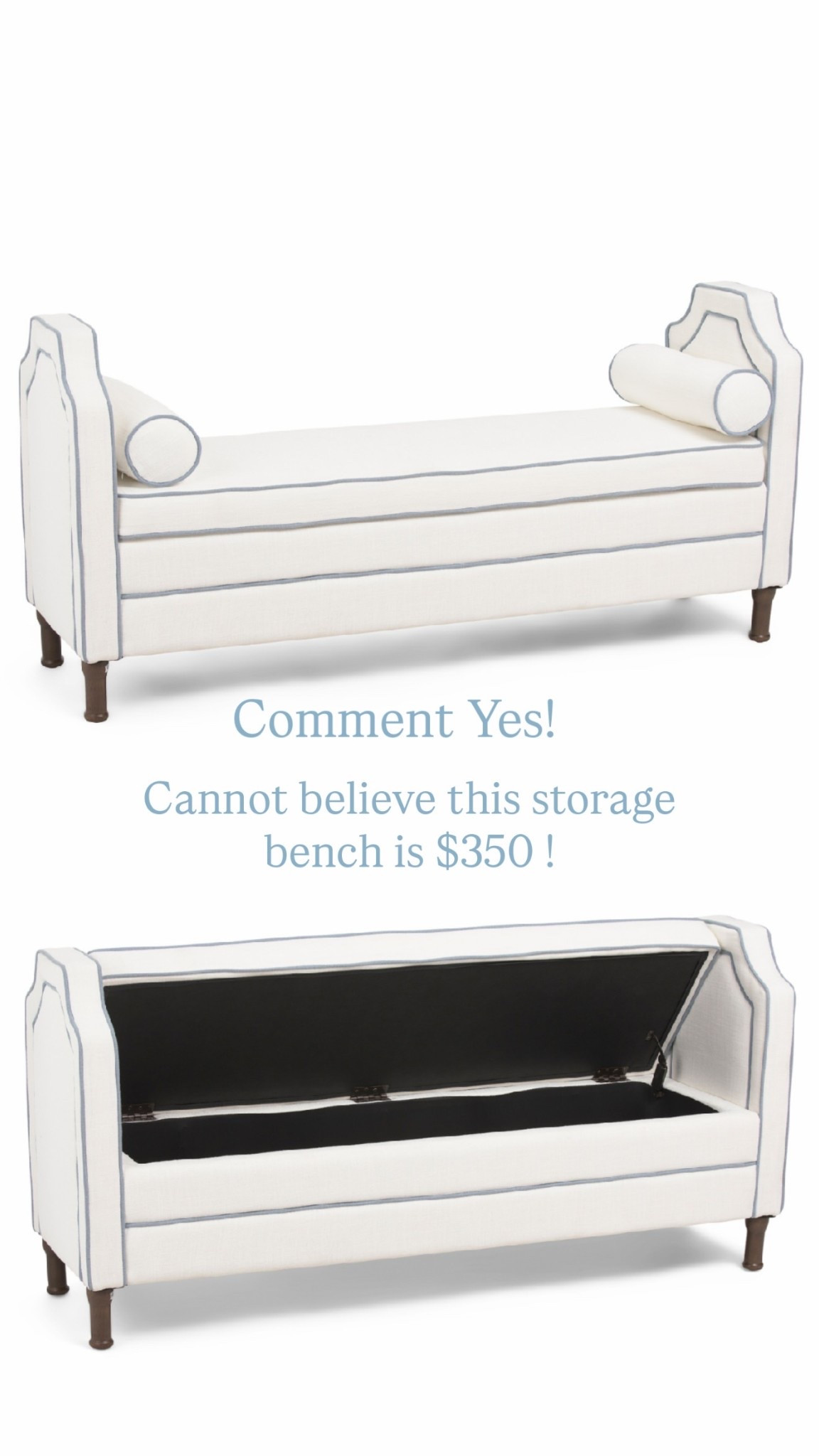 Cannot believe this storage bench is $350 !  Comment Yes!  @tjmaxx
