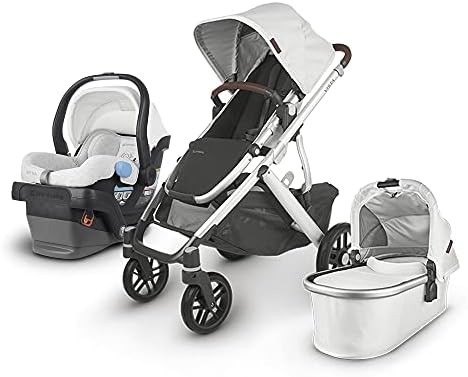 UPPAbaby Vista V2 Stroller - Bryce (White Marl/Silver/Chestnut Leather) + Mesa Infant Car Seat - Bry | Amazon (US)