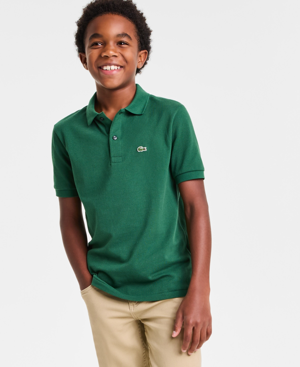 Lacoste Big Boys Cotton Petit Pique Polo Shirt - Green | Macy's