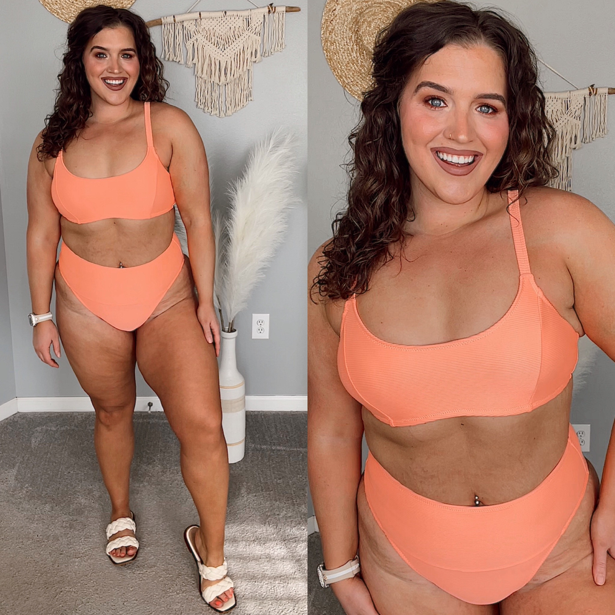 Midsize curvy ribbed high waisted bikini from Amazon 🧡👙✨ Only $32! 
Wearing a size XL 
#midsizeoutfits #bikini #swimsuit #vacationoutfit #resortwear #swimwear #affordablefashion #sandals #summerstyle #amazonfashion 

#LTKstyletip #LTKswim #LTKcurves