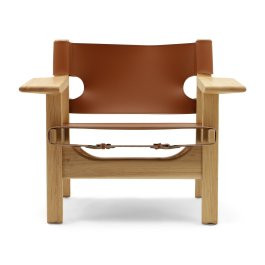 Borge Mogensen The Spanish Chair Black Vegan Leather with Oiled Walnut | Eternity Modern