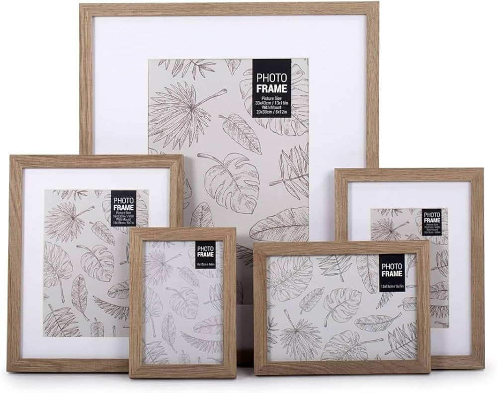 Truu Design 5-Piece Wooden Look Picture Frame Set, Wall and Tabletop Display, Lightweight Decorat... | Amazon (CA)