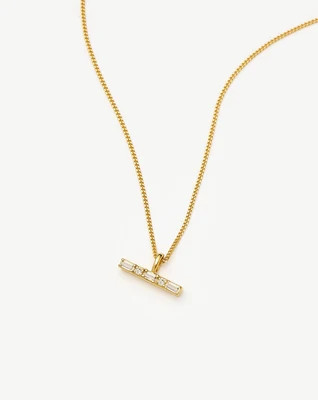 Lucy Williams T-Bar Stone Pendant Necklace | 18ct Gold Vermeil | Missoma UK