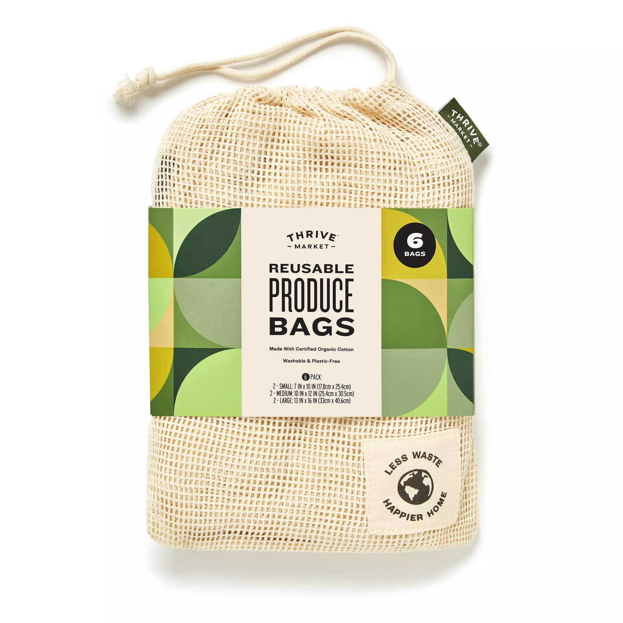 Thrive Market Reusable Produce Bags 6 bags | Thrive Market