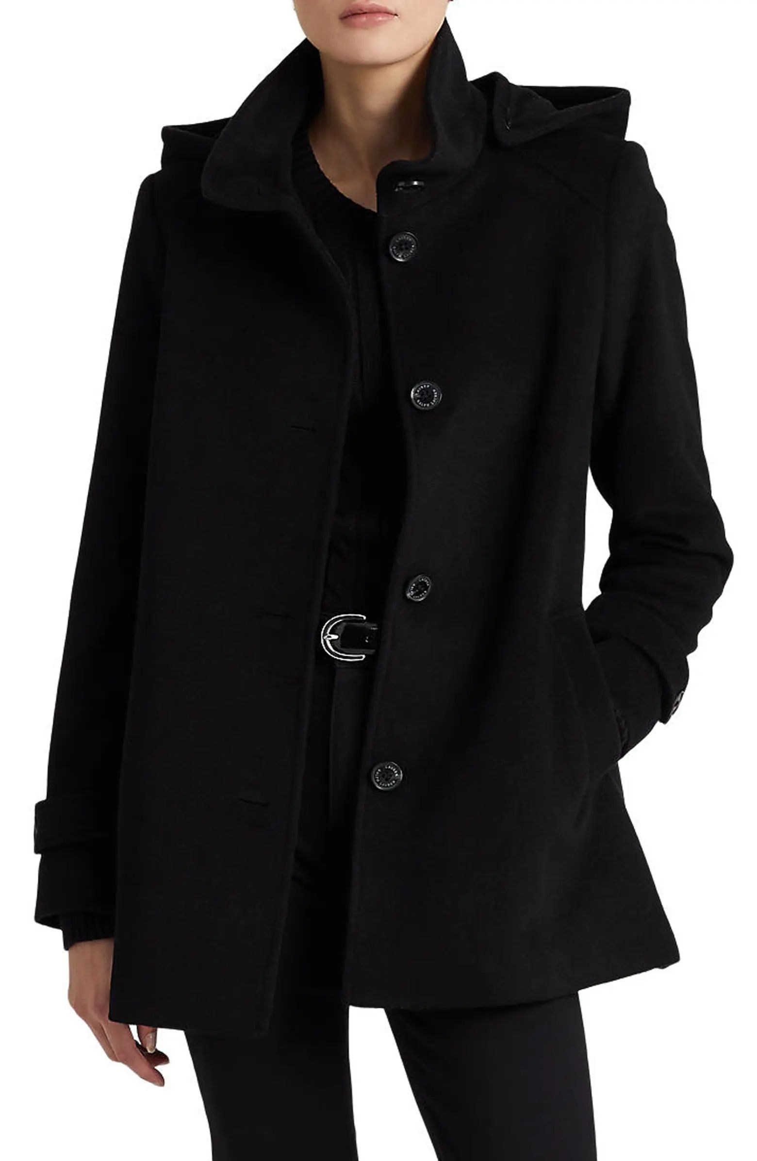 Wool Blend Coat with Removable Hood | Nordstrom