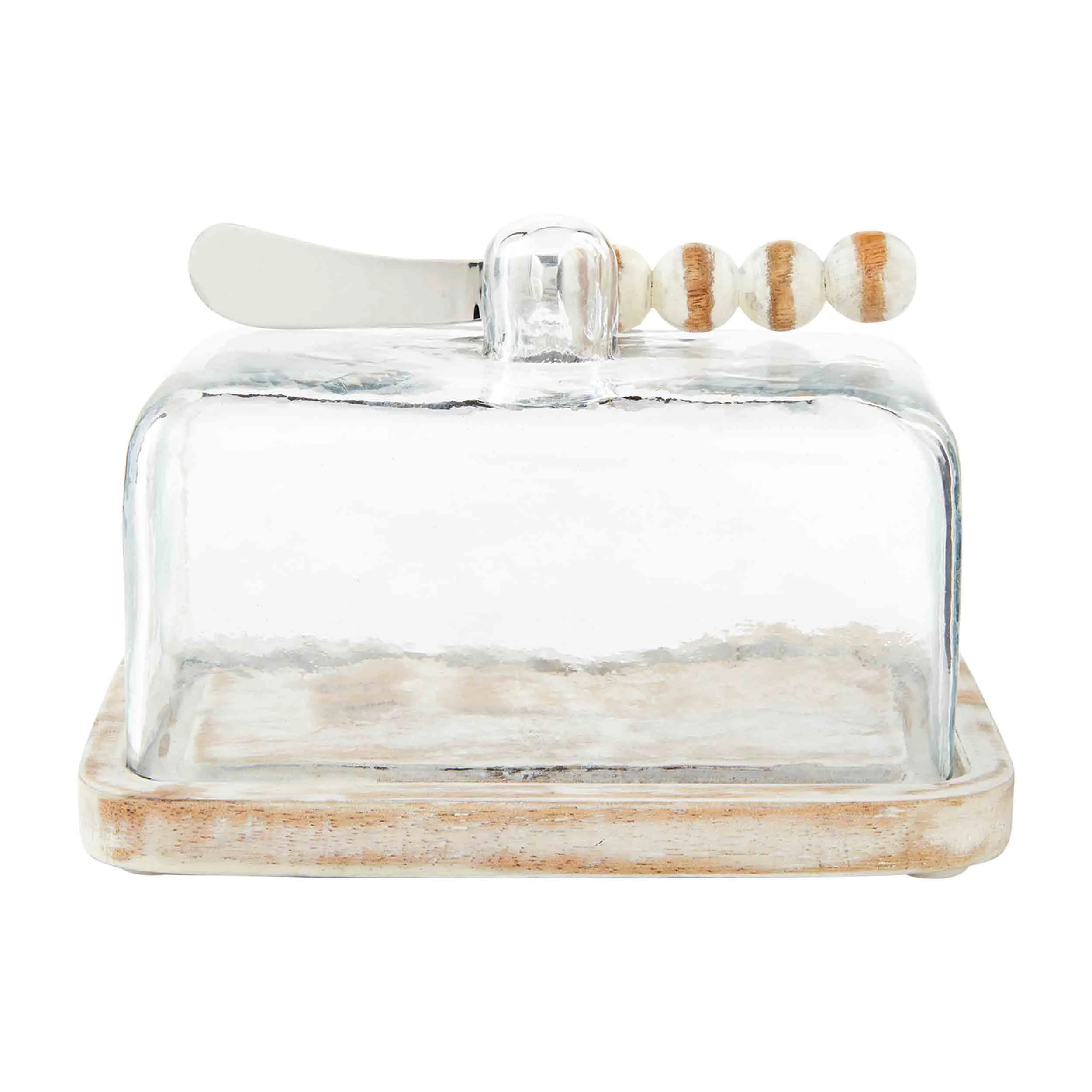 White Bead Butter Dish Set | Mud Pie | Mud Pie (US)