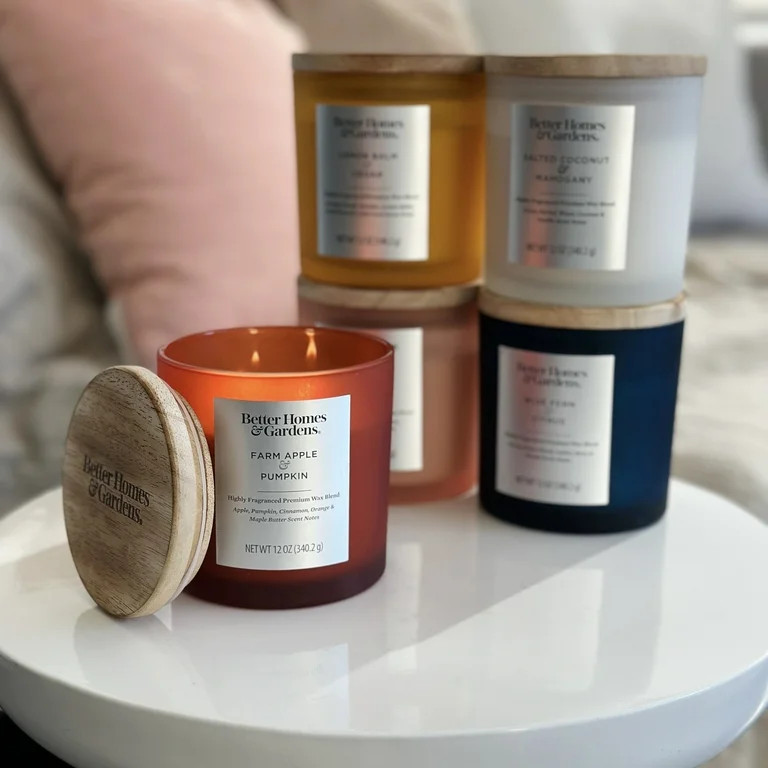 Better Homes & Gardens Farm Apple Pumpkin Scented 2-Wick Jar Candle 12oz Frosted | Walmart (US)