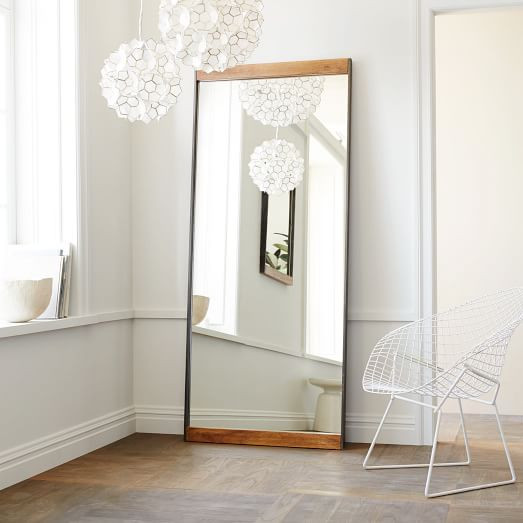 Industrial Wood Frame Floor Mirror - 30"W x 72"H | West Elm (US)
