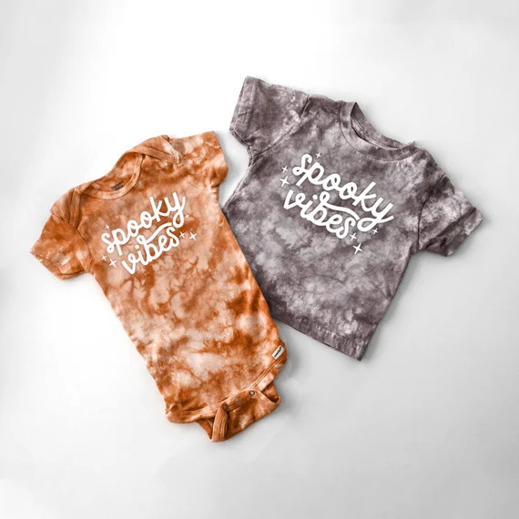 Spooky Vibes Tie Dye Halloween Baby Onesie Toddler Youth or - Etsy | Etsy (US)