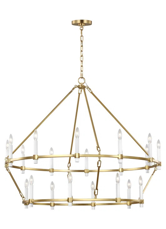 Chapman & Myers Marston 20 - Light Candle Style Wagon Wheel Chandelier | Wayfair North America